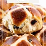Pinterest image for Easy Buns with Cross - Hot Cross Spiced Buns.