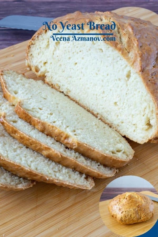 No Yeast bread Pinterest image.