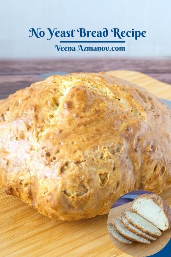 Pinterest image for no yeast bread.