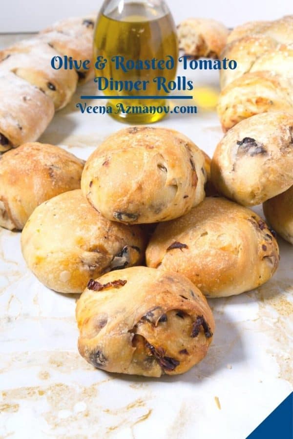 Pinterest image for olive rolls.