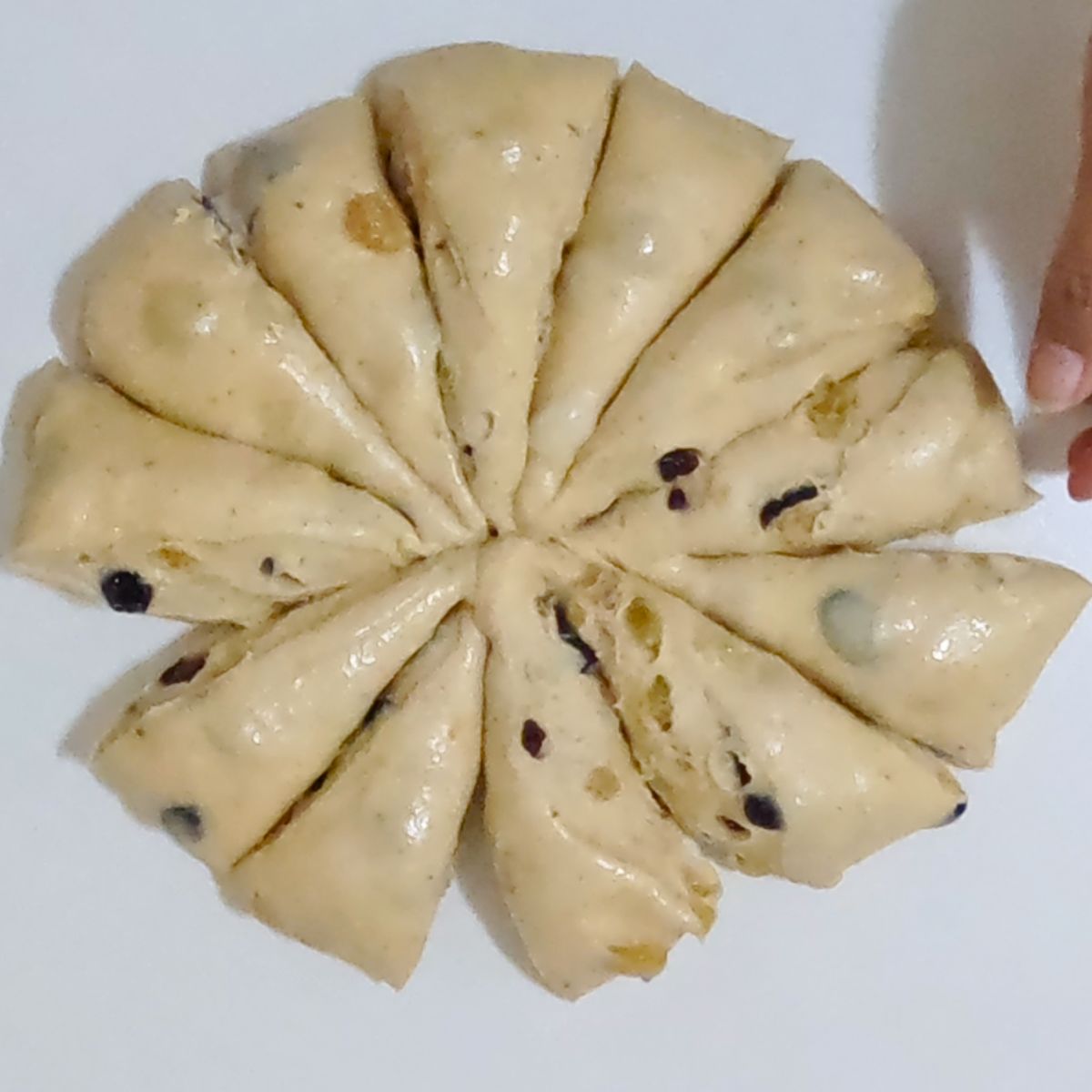 Divide the dough into 12 pieces.