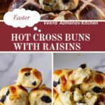 Pinterest image for Hot Cross Buns with Raisins for Good Friday.