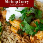 Pinterest image for Shrimp Curry in 15 Minutes.