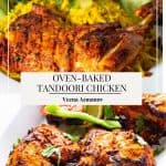 Pinterest image for oven baked tandoori recipe.