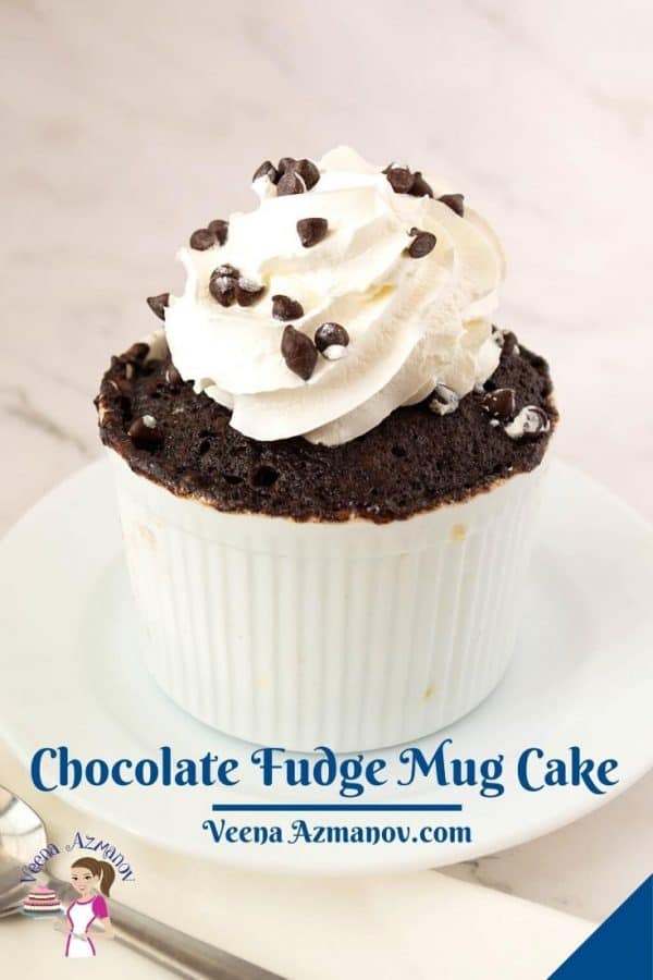Pinterest image for chocolate mug cake.