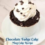 Pinterest image for chocolate mug cake.