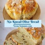 Pinterest image for olive bread.