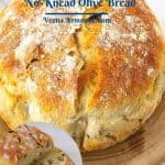 Pinterest image for olive bread recipe.