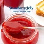 Pinterest image for jelly - strawberry with pectin.