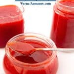 Pinterest image for jelly made with strawberries and pectin.