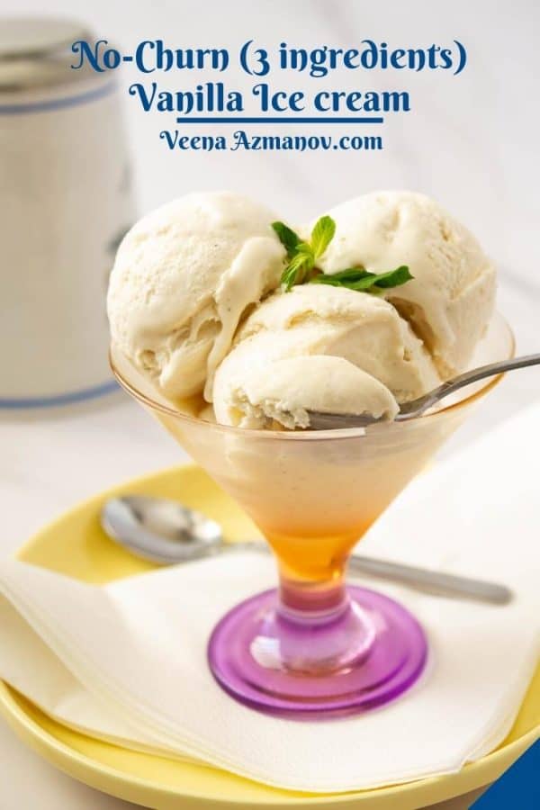 Pinterest image for vanilla ice cream.