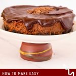 Pinterest image for baked chocolate cheesecake with chocolate ganache.