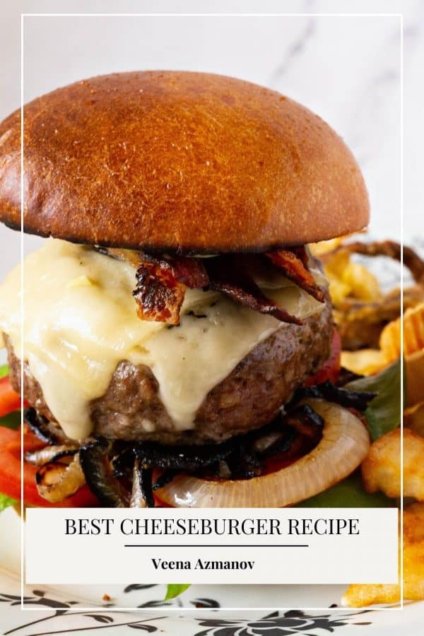 Pinterest image for cheese burgers.