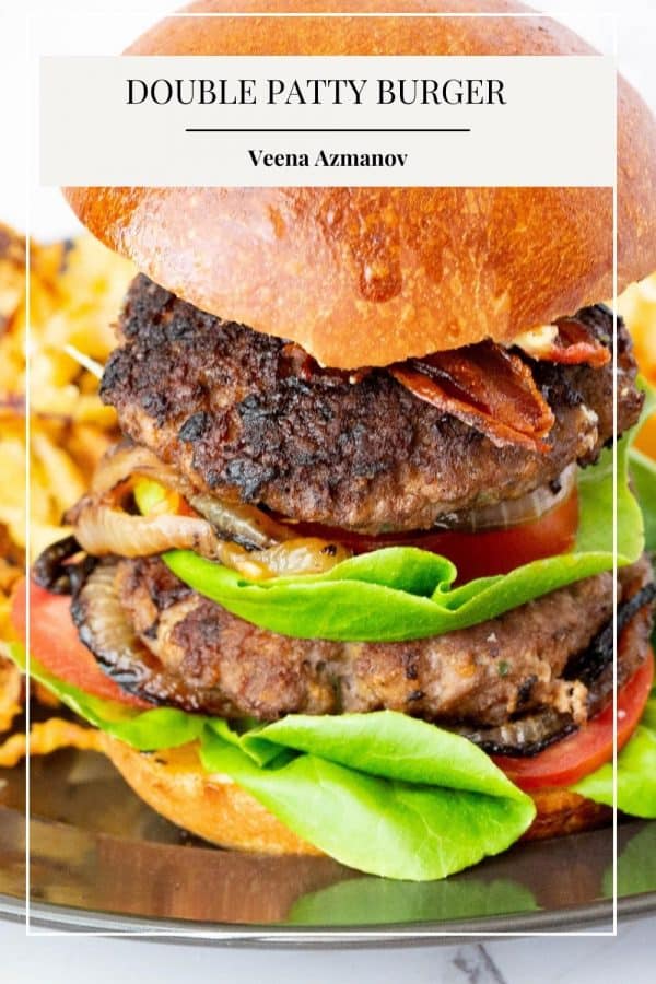Pinterest image double stack burgers.