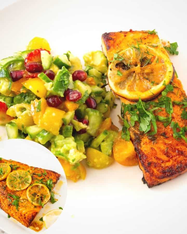 Baked Parmesan Crusted Salmon Recipe (20 Mins)- Veena Azmanov