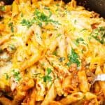 Pinterest image for hamburger casserole.