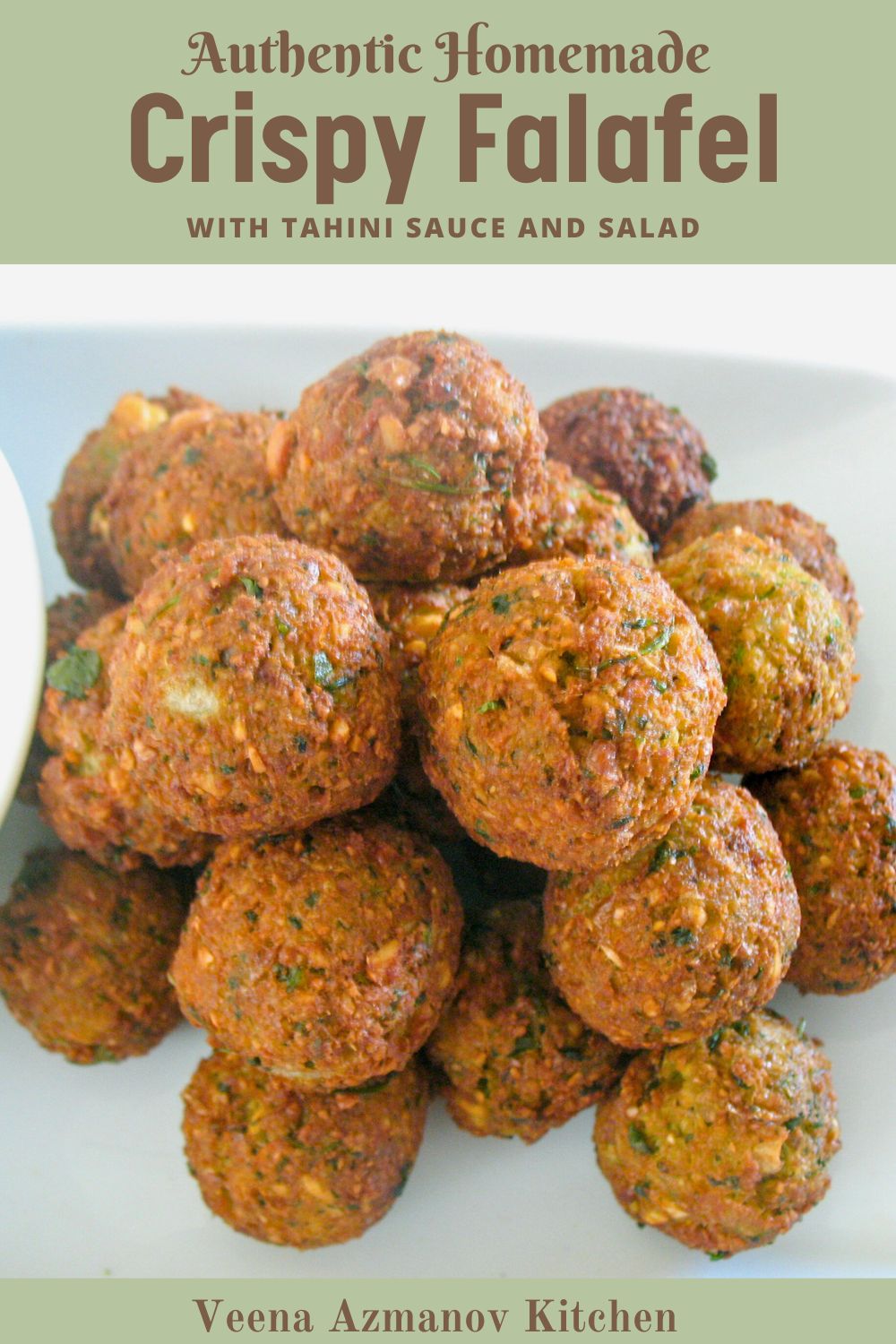 Pinterest image for Homemade Crispy Falafel Recipe.