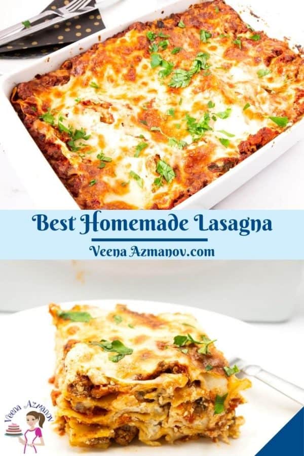 Pinterest image for Italian-Style Lasagna.