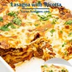 Pinterest image for lasagna.