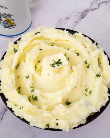 A bowl with potatoes - mashed.