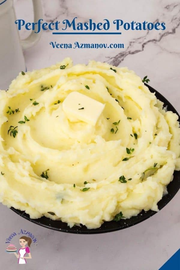 Pinterest image for potatoes mashed.