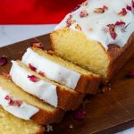 A sliced pound loaf cake.