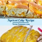 Pinterest image for coffee cake with apricots.