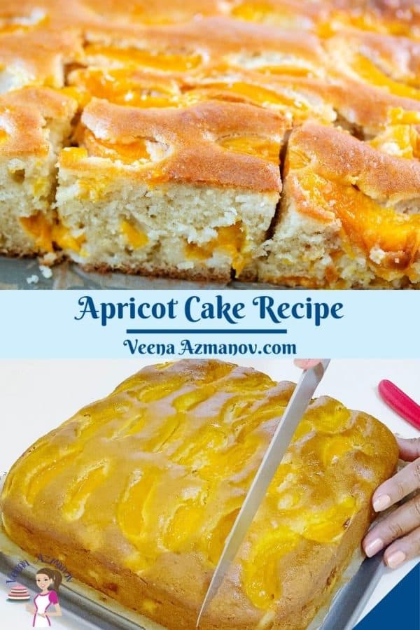 Pinterest image for coffee cake with apricots.
