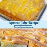 Pinterest image for fresh apricot cake.