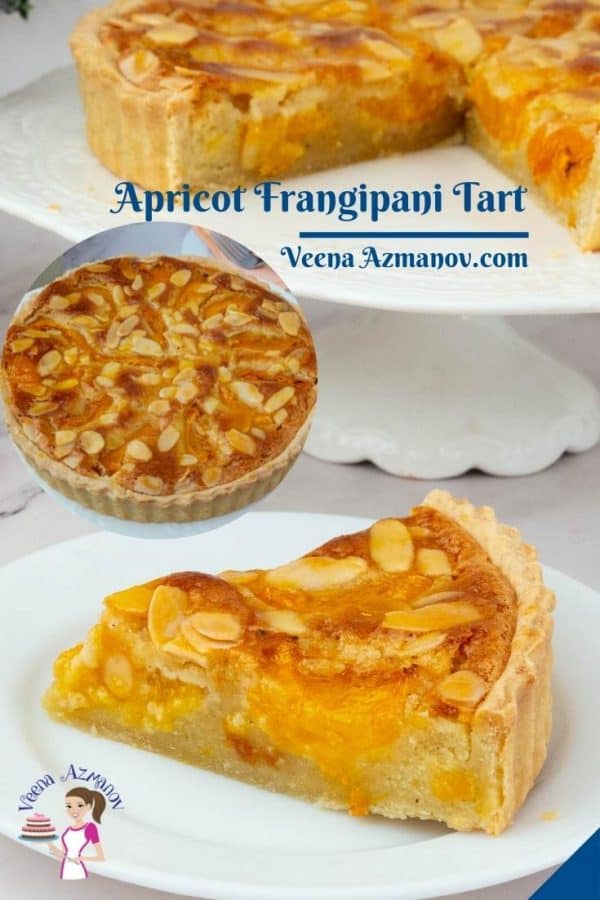 Pinterest image for tart with apricots.