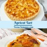 Pinterest image for tart with apricots.