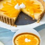 Pinterest image for panna cotta tart with mangoes.