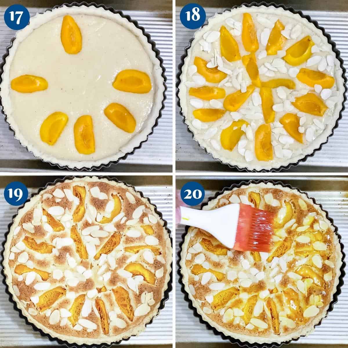 Progress pictures baking the apricot frangipani tart.