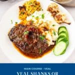 Pinterest image recipe for veal shanks.
