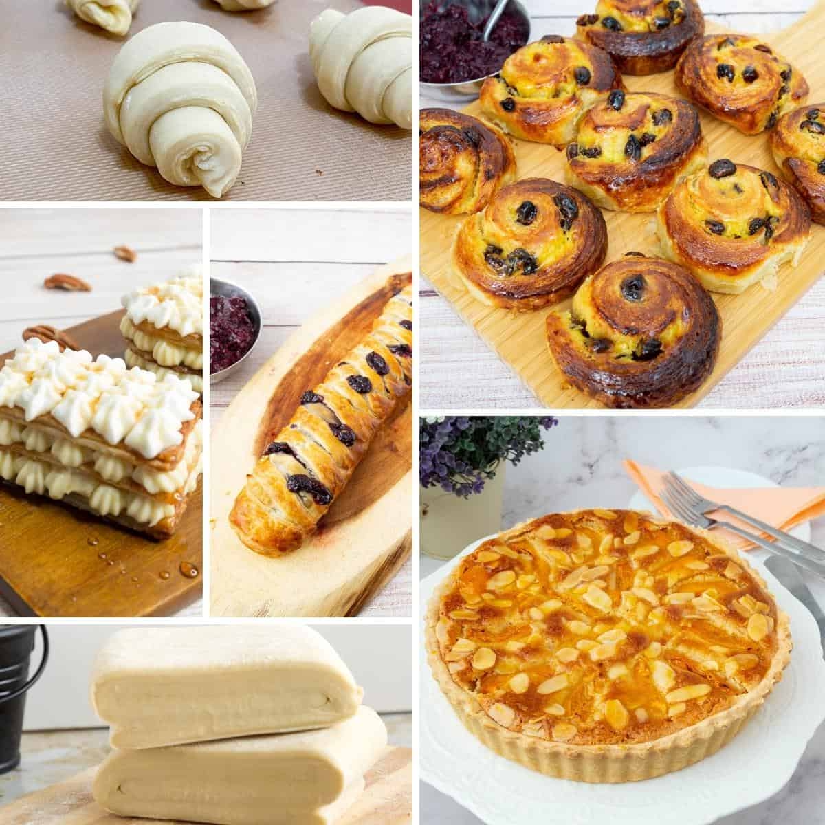Collage of pastries for the free online pastry course.