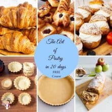 A collage of pastries for the online course.