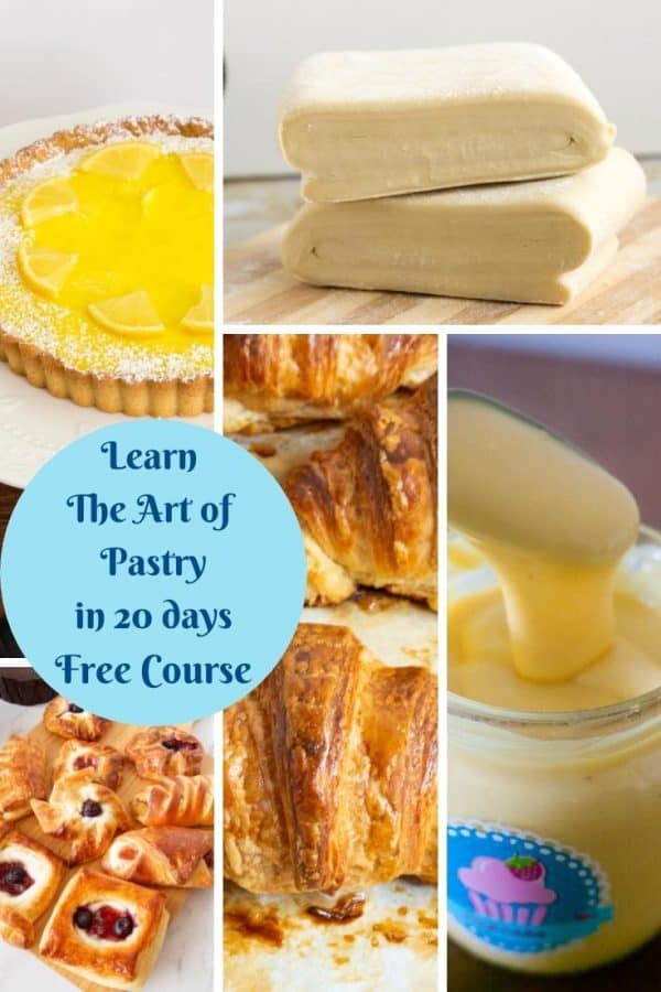 Pinterest image for pastry course in 20 days.