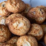 Almond coconut macaroons on the table.