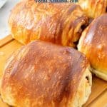Pinterest image for chocolate croissants.