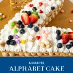 Pinterest image for Letter Z cake.