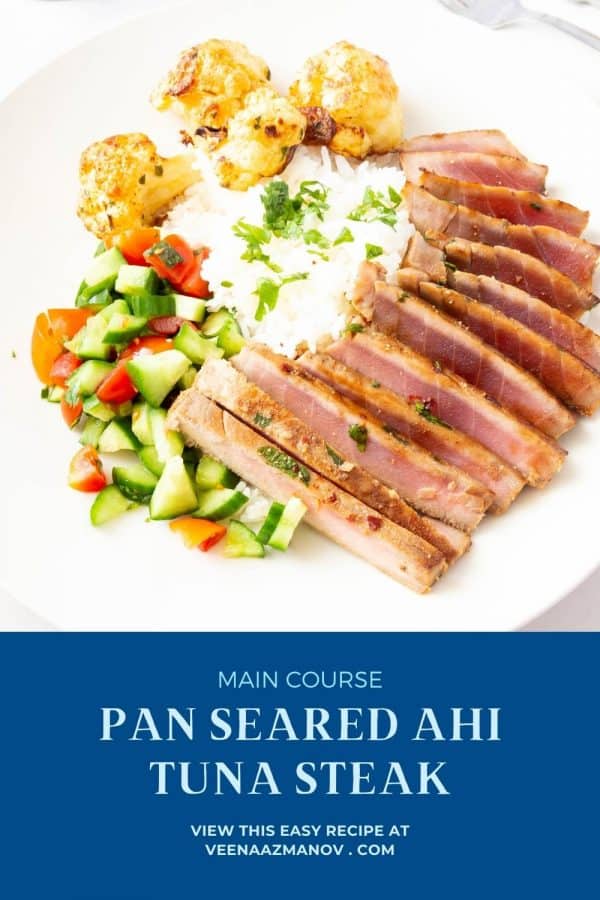 Pinterest image for seared ahi tuna.