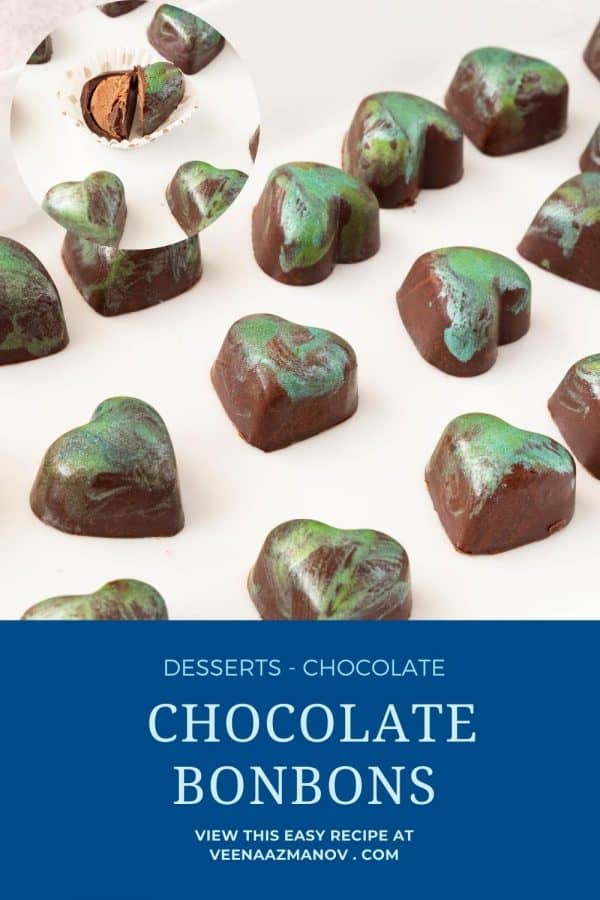 Pinterest image for bonbons with ganache.