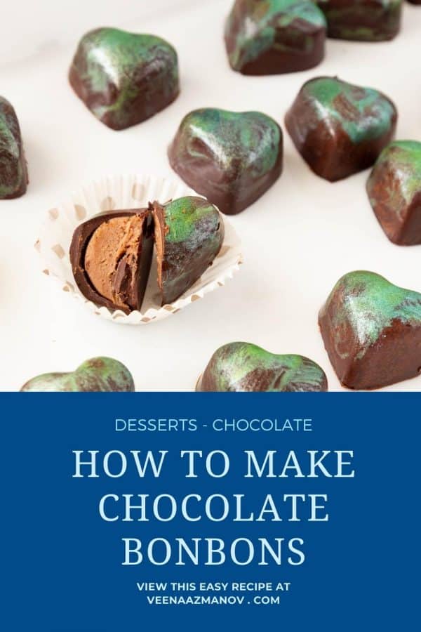 Pinterest image for chocolate bonbons.