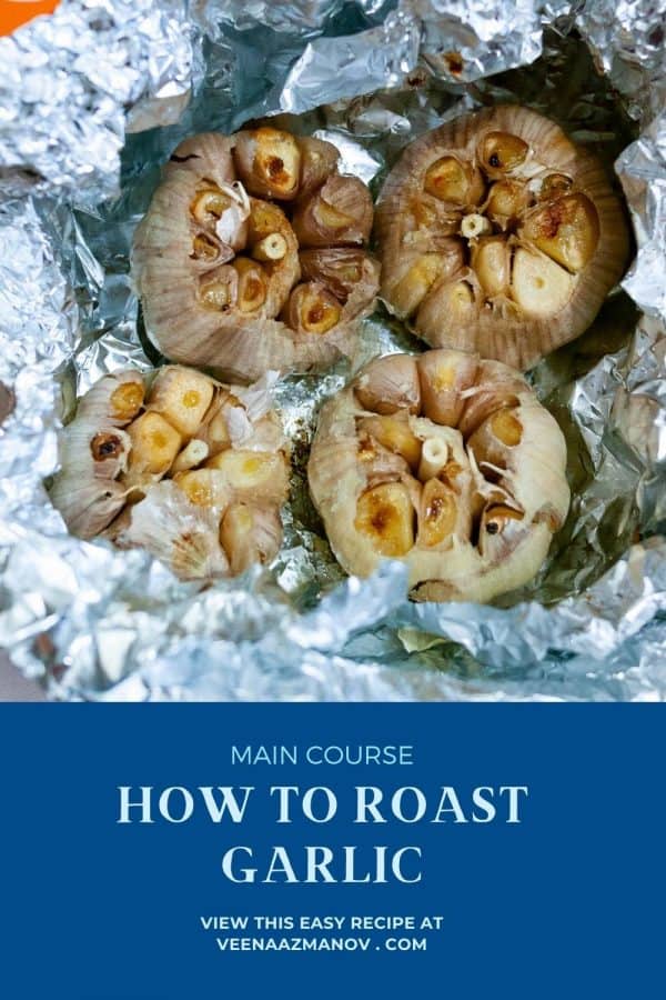 Pinterest image for roasted garlic.