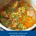 Pinterest image for lamb curry in instant pot or pressure cooker