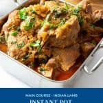 Pinterest image for lamb curry in instant pot or pressure cooker