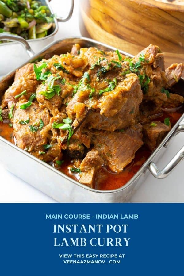 Pinterest image for lamb curry in instant pot or pressure cooker