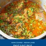 Pinterest image for lamb curry in instant pot or pressure cooker