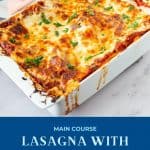 Pinterest image for lasagna.