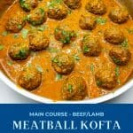 Pinterest image for meatball kofta.